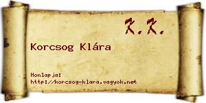 Korcsog Klára névjegykártya